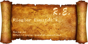Riegler Euszták névjegykártya
